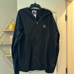 Adidas Men's Black Windbreaker Jacket